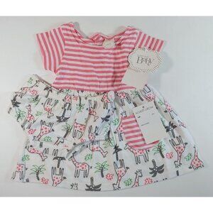 Nordstrom Baby: Pink/White Tropical Giraffe - 2pc. Cotton Dress Set Girl Newborn